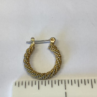 Single Gold Toned Hoop Pierced Earring