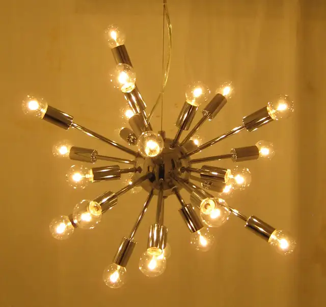Vintage MCM Polished Chrome Space Age Design Sputnik Chandelier in Indoor Lighting & Fans in City of Toronto - Image 6