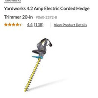 new in box Yardworks 4.2 Amp Electric Corded Hedge Trimmer