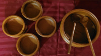 Vintage teak salad bowl set