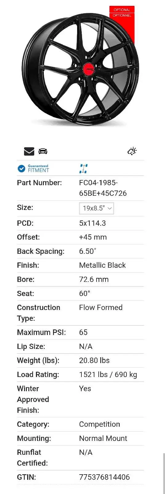 Fast FC04 19" 5x114.3 5x4.5 Flow Formed in Tires & Rims in Peterborough - Image 5