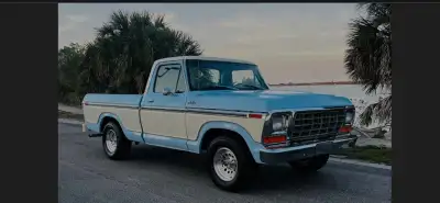 Looking to buy a short box fleetside ford f100/150. 2 wheel drive.Wish list Power steering V8 automa...