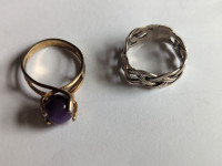 two  pieces antique 925 silver ring