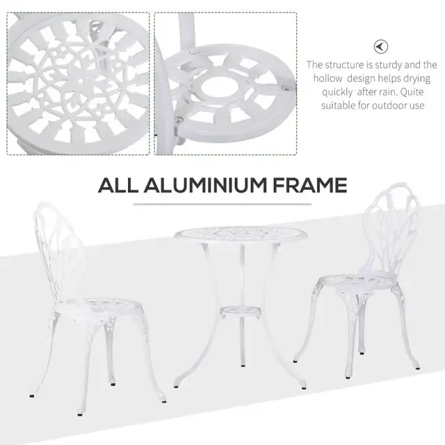 Cast aluminum 3 Pieces Patio Bistro Set, Outdoor Cast Aluminum G in Patio & Garden Furniture in Markham / York Region - Image 8