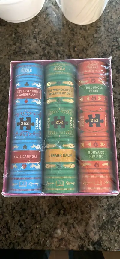 New Jigsaw puzzle trilogy set 3 classic literary puzzles : The wonderful wizard if Oz Alice’s advent...