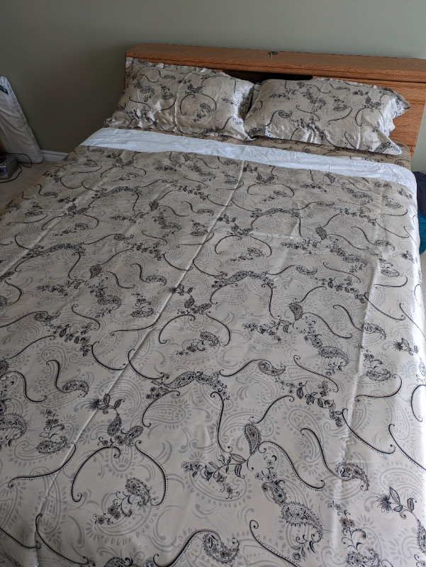 Queen Size SILK Bedsheet Set in Bedding in Calgary