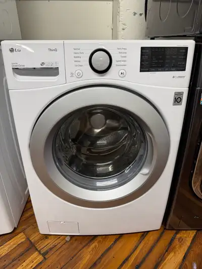  LG thinQ White front load washer, View more