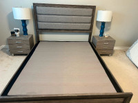 Bed frame + box frame + side tables