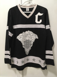 Crooks & Castles Hockey Jersey Small Black White stripes