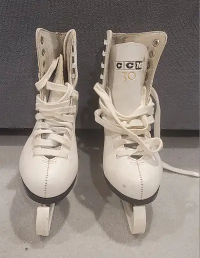 Kids figure skates - white - size 4, View more