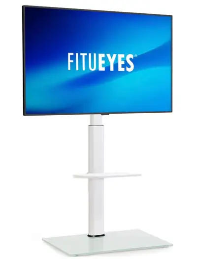 Français en bas Elevate your viewing experience with this sleek and sophisticated white FITUEYES TV...