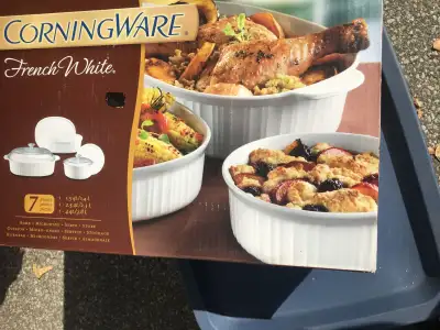 NEW CORNINGWARE FRENCH WHITE 7 PIECES SET, View more