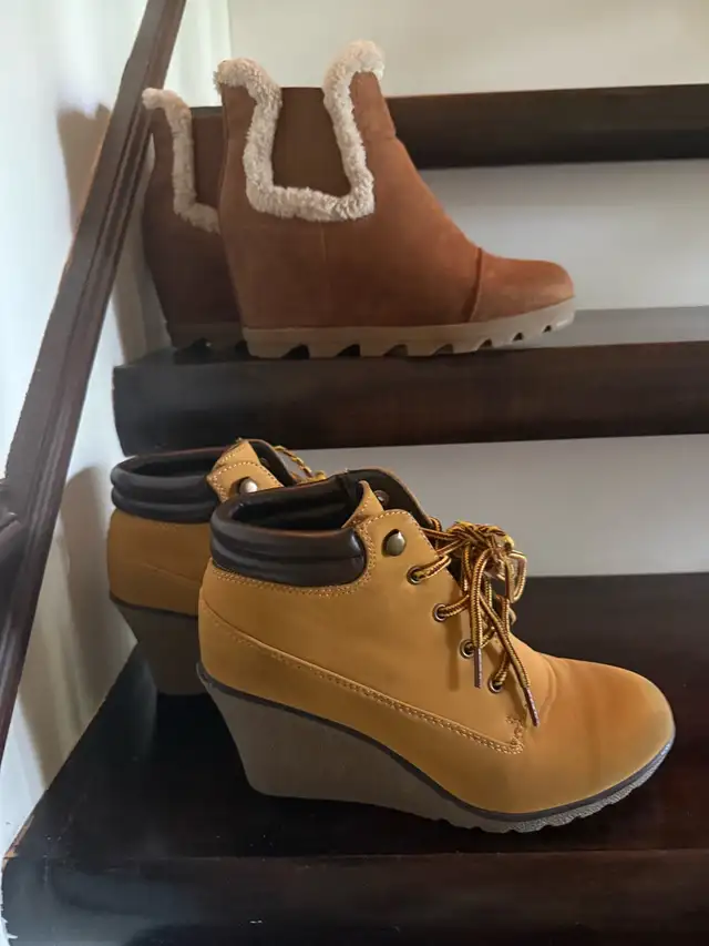 2 Pairs of Wedge Ankle Boots