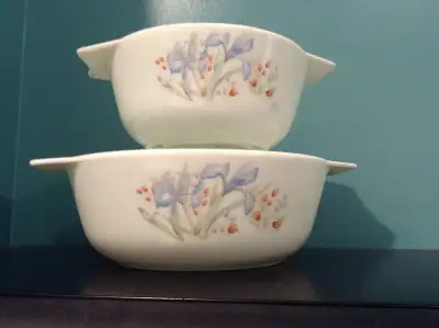 Retro Pyrex Blue Iris Casserole Dishes, View more