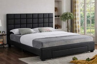 Black Leather Storage Bed frame Available in Queen size Calgary Alberta Preview