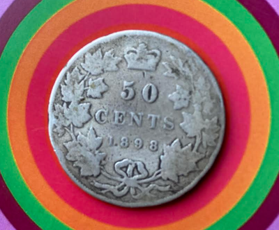 RARE Canada 50 Cents 1898 Victoria .925 Silver GOOD Condition, View more