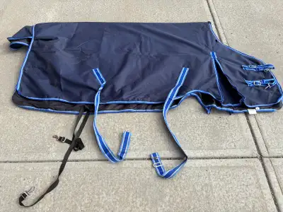 have 2 winter horse blankets one blanket will need new straps still both good condition, other is ne...