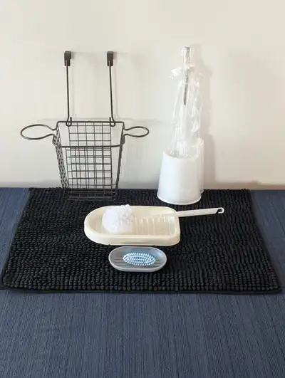 Styling basket, toilet brushes, mat and more, View more