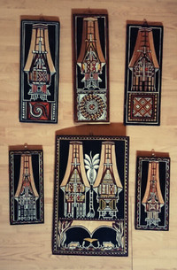 Vintage Rare  Indonesian  Carved on Wood Beautiful Wall Hangers