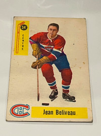 Jean Beliveau 1958/59 Parkhurst #34 Montreal Canadiens Vintage.