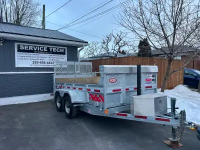 2026 - 6x12 - 5 Ton Galvanized Dump Trailer With Ramps SERVICE TECH NIAGARA Full No Touch Service So...