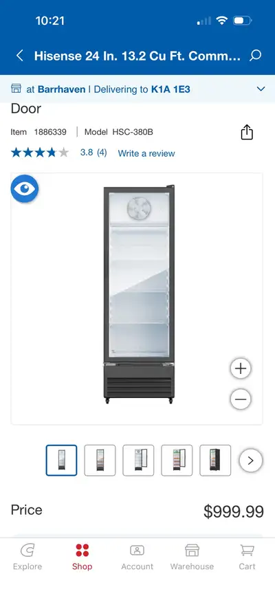 I am selling a Hisense 24 inch, 13.2 cu ft commercial beverage refrigerator. It's designed to keep y...