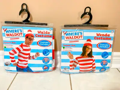 Where's Waldo & Wanda - Couples Halloween Costumes, Brand New, View more