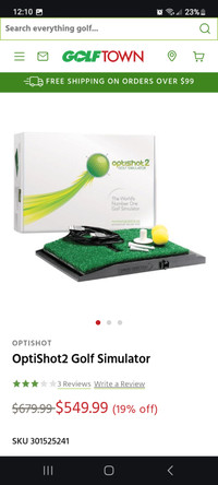 OptiShot2 Golf Simulator & Swing Stance Mat with Cutout