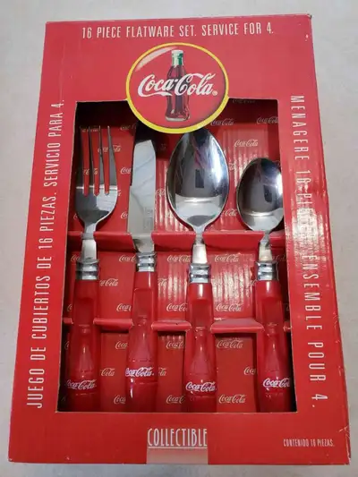 Coca Cola flatware - cutlery - silverware - placemats, View more
