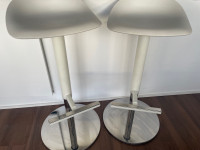 two JANINGE ikea, bar stools, white