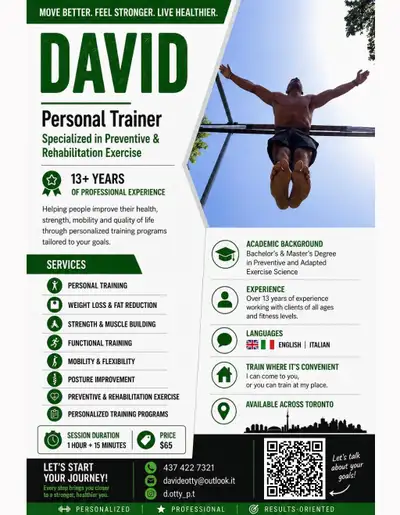 Personal Trainer – In-Person and Online Sessions, View more
