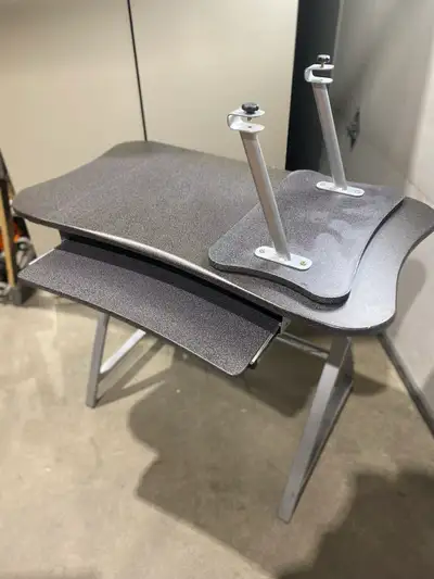 Grey Computer Desk with additional self , View more