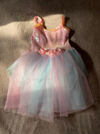 Light pink and blue layered long tutu thin strapped dress