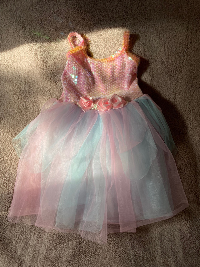 Light pink and blue layered long tutu thin strapped dress in Kids & Youth in Cambridge