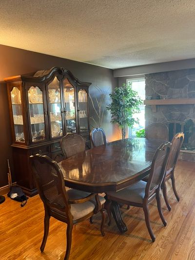 Solid Wood Dining Room Set – Table, 6 Chairs, Buffet & Hutch, View more