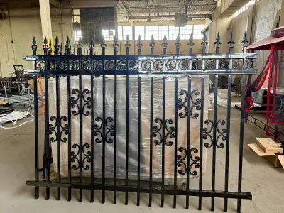Wrought Iron Galvanized Steel Fence Panels | 6ft x 8ft | Premium, View more