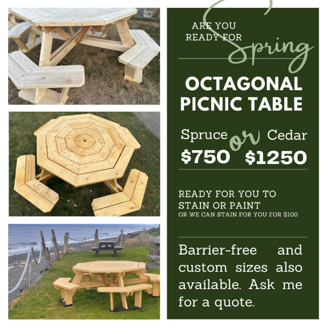 8' Octagonal Picnic Table in Patio & Garden Furniture in Campbell River