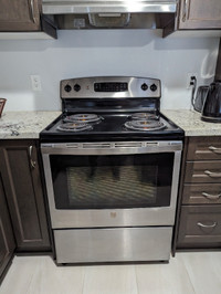 Electric Stainless Steel Stove + Hood Fan