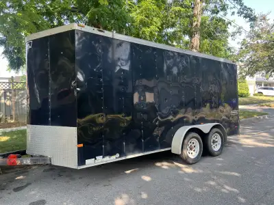 7x16 + V nose Interior height is 82" (extra height). Rear door is 75" in height. Ready to work. 2x35...