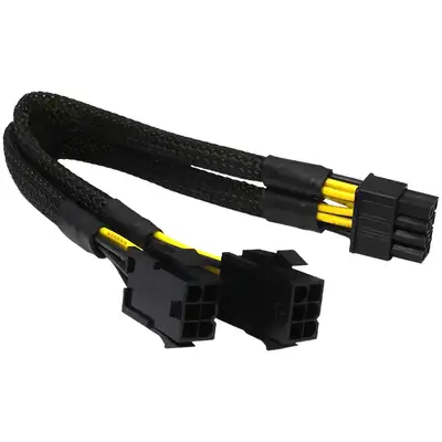 Dual 6 Pin Female to 8 Pin Male PCIe for Radeon GeForce GPU, View more
