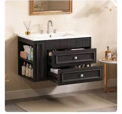Vanité de salle de bain; 30'' bathroom Vanity with drawer, View more