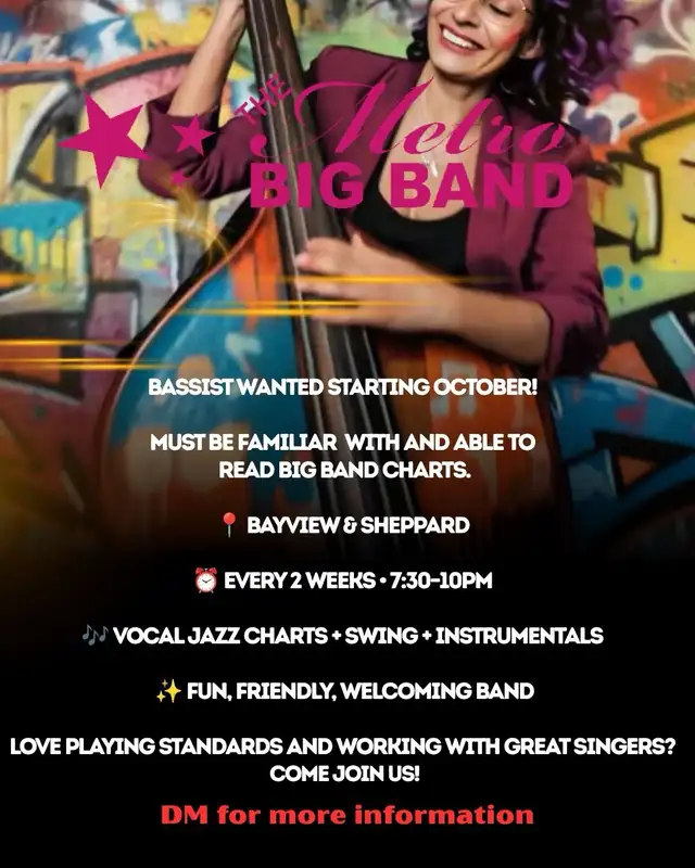 Big Band Seeks Jazz Bassist