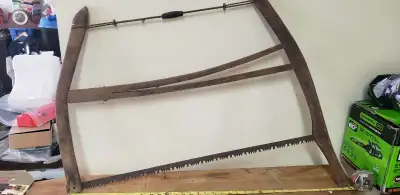 Antique Buck Cross Cut Wood Bow Saw Mid. 1800's Up for sale we have this nice Antique hand made wood...
