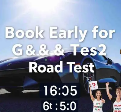 Early Road Test appointment for G & g2 dates booking, View more