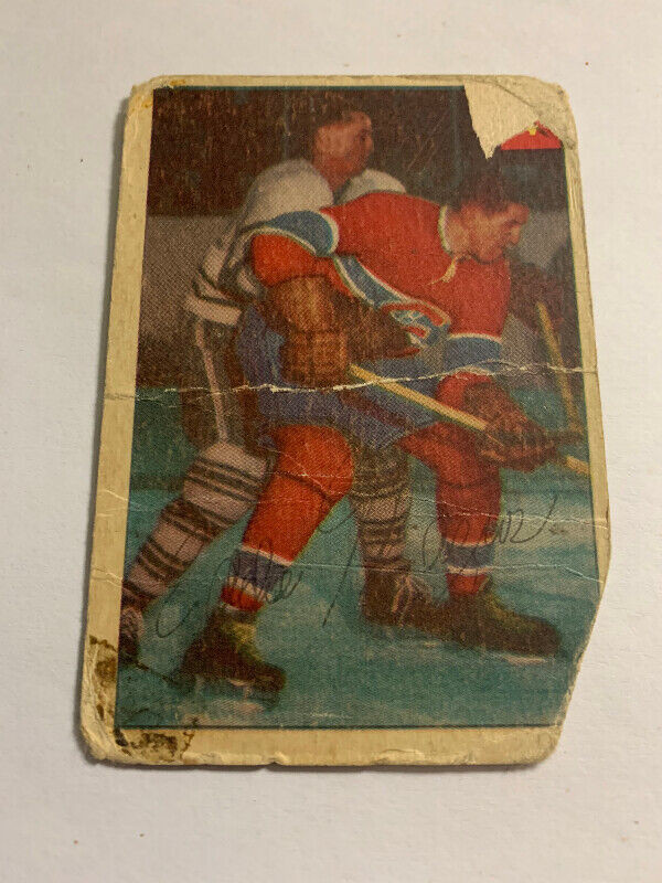 1954-55 Parkhurst Hockey Card #4 Eddie Mazur Montreal Canadiens dans Art et objets de collection  à Longueuil/Rive Sud