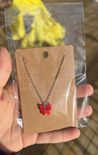 Red Butterfly Necklaces 