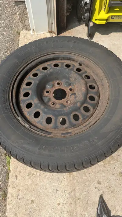 Selling four used winter tires (on rims). Tires were used on a 2012 Dodge Journey for several season...