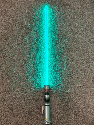 Force fx lightsabers that lights up Green . AAA batteries (x 3) In new condition. Works the same as...
