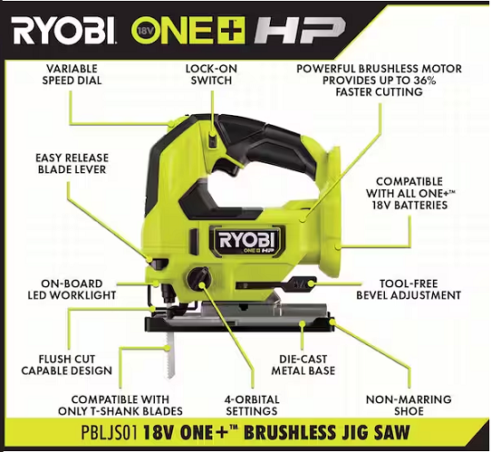 Ryobi 18V HP Brushless Jig Saw Kit With Battery & Charger | New! in Other in Oakville / Halton Region - Image 11