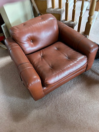  Leather couch and chair 